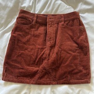 Sanctuary Denim corduroy skirt, burnt reddish orange color